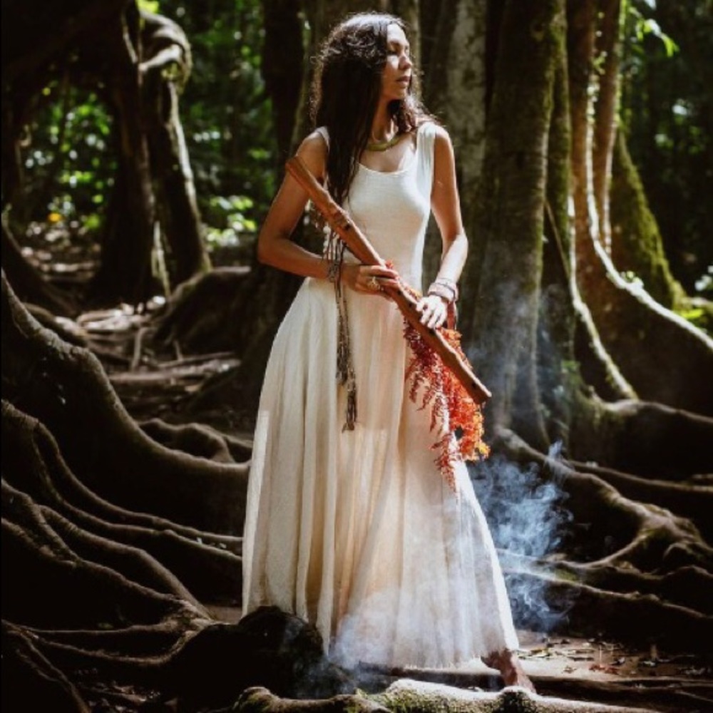 Raw linen maxi dress ceremony
